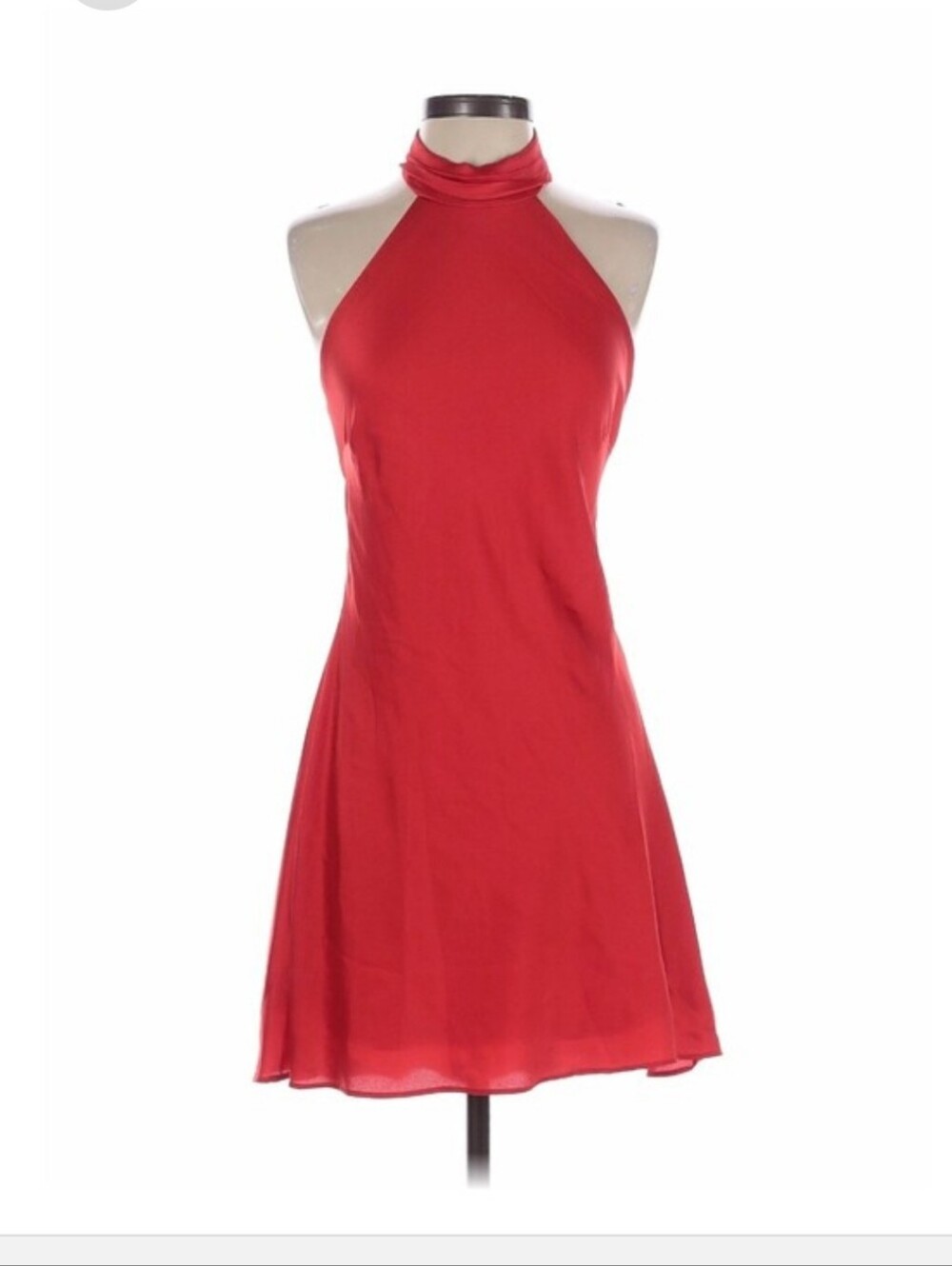 Alex & Sophia NWT Red Satin Halter Neck Open Back Cocktail Mini Dress 5/6 Sexy
